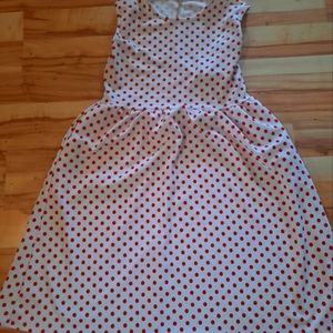 Paolino red and white polka dot dress, size med/large